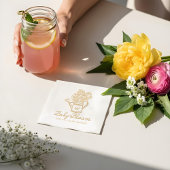 Baby in Bloom Bloemen Watering Can Baby shower Folie Servetten