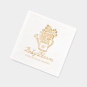 Baby in Bloom Bloemen Watering Can Baby shower Folie Servetten (Links)