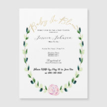 Baby in Bloom - Bloemen Waterverf & Gouden Kaart