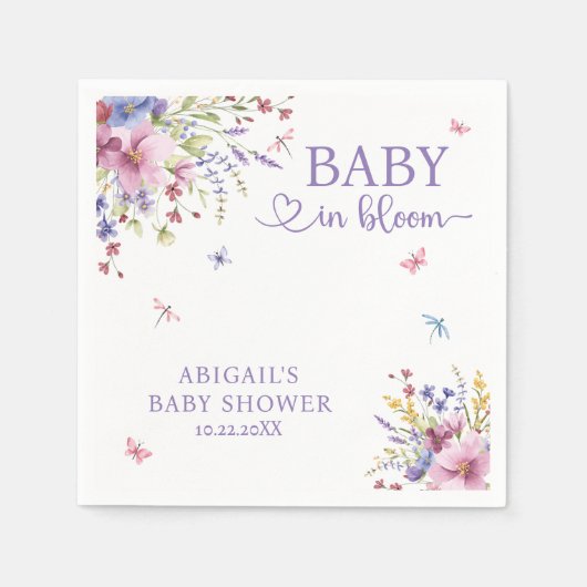 BABY IN BLOOM BLOEMEN WILDE BLOEMEN BABY SHOWER SERVET (Voorkant)