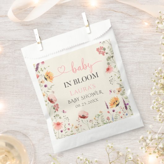 Baby in Bloom Bloemen Wildflower Baby shower Bedankzakje (Geknipt)