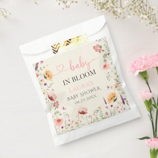 Baby in Bloom Bloemen Wildflower Baby shower Bedankzakje (Gezegeld)