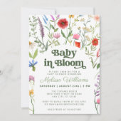 Baby in Bloom Bloemen Wildflower Baby shower Kaart (Voorkant)