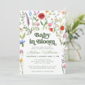 Baby in Bloom Bloemen Wildflower Baby shower Kaart (Staand voorkant)