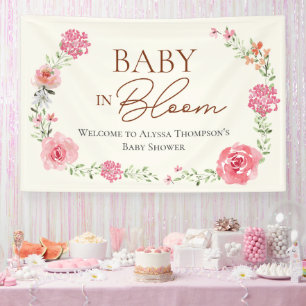 Baby In Bloom Bloemenmeisje Baby Shower Aangepast Spandoek