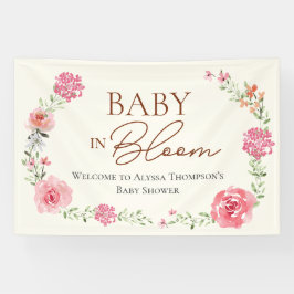Baby In Bloom Bloemenmeisje Baby Shower Custom Spandoek