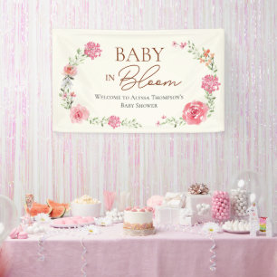 Baby in Bloom Bloemenmeisje Baby shower Spandoek