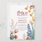 Baby in Bloom Bloemige babyshower uitnodiging (Voorkant)