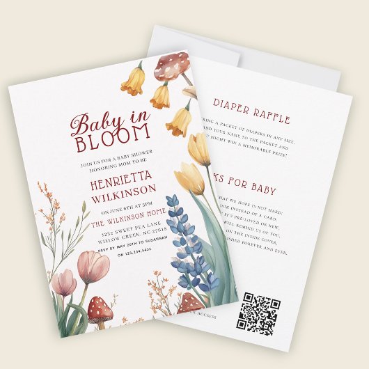 Baby in Bloom Bloemige babyshower uitnodiging