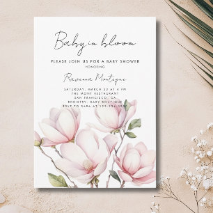 Baby in Bloom Bloemige Blush Magnolia Baby Shower Kaart