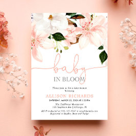 Baby in Bloom bloemige lelies meisje babyshower Kaart