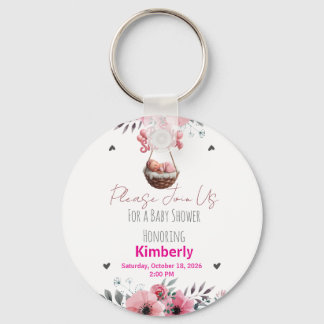 Baby in Bloom bloemige lelies meisje babyshower Ui Sleutelhanger