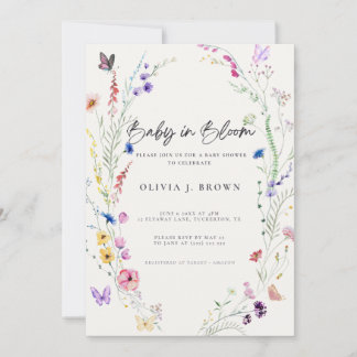 Baby in Bloom Bloemige Uitnodiging voor Baby Showe