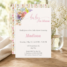 Baby in Bloom Bloemige Uitnodiging voor Baby Showe