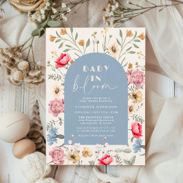 Baby in Bloom Bloemige Vintage Jongens Baby Shower Kaart
