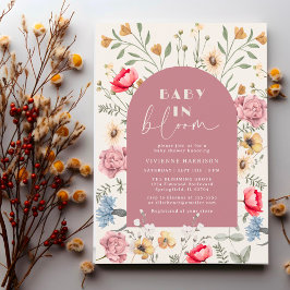 Baby in Bloom Bloemige Vintage Meisje Baby Shower Kaart