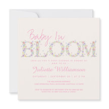 Baby In Bloom Bloemige Vlinder Baby Shower Uitnodi