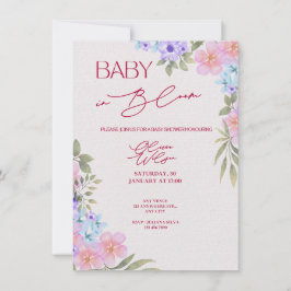 Baby in Bloom Bloemige Waterverf Baby Shower Uitno Kaart