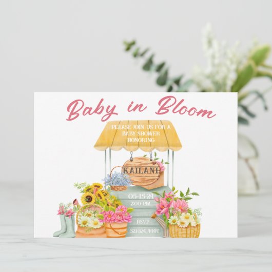 Baby in Bloom Bloemmarkt Kaart (Staand voorkant)