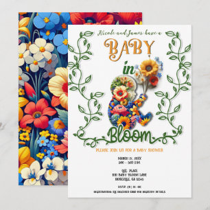 Baby in Bloom Bloemrijke Wijnstokblad Baby Shower Kaart