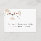 Baby in Bloom Blossom Luier Raffle Baby shower Informatiekaartje (Achterkant)