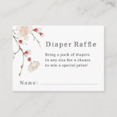 Baby in Bloom Blossom Luier Raffle Baby shower Informatiekaartje (Voorkant)