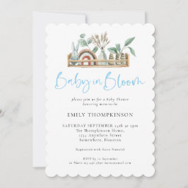 Baby in Bloom Blue Boho Toys Boy Shower Kaart
