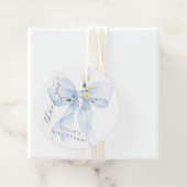 Baby in Bloom Blue Bow Floral Dank u Bedankjes Labels (In situ)