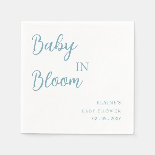 Baby in Bloom Blue Boy Baby shower Servet (Voorkant)