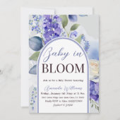 Baby in Bloom Blue Boy Floral Baby shower Kaart (Voorkant)