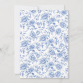 Baby in Bloom Blue Chinoiserie Baby shower Kaart (Achterkant)