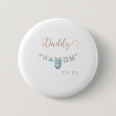 Baby in Bloom Blue Daddy wordt Baby shower Ronde Button 5,7 Cm (Voorkant)