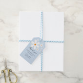 Baby in Bloom Blue Daisy Baby shower Cadeaulabel (Met Touw)