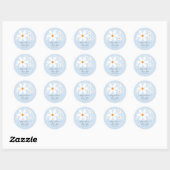 Baby in Bloom Blue Daisy Baby shower Ronde Sticker (Vel)