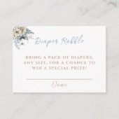 Baby in Bloom Blue Diaper Raffle Baby shower Informatiekaartje (Voorkant)