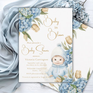 Baby in Bloom Blue Floral Baby Boy Kaart
