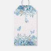 Baby in Bloom Blue Floral Baby shower Cadeaulabel (Achterkant)