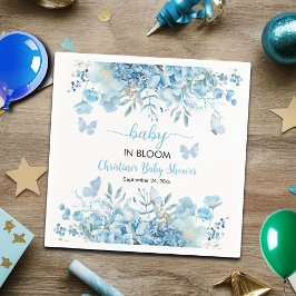 Baby in Bloom Blue Floral Baby shower Servet