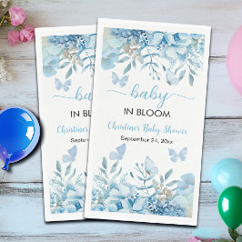 Baby in Bloom Blue Floral Baby shower Servet