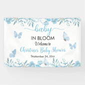 Baby in Bloom Blue Floral Baby shower Spandoek (Horizontaal)