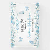 Baby in Bloom Blue Floral Baby shower Spandoek (Verticaal)