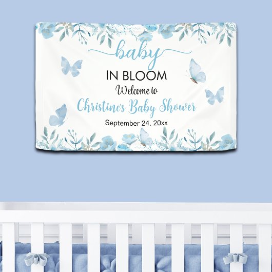 Baby in Bloom Blue Floral Baby shower Spandoek