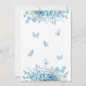 Baby in Bloom Blue Floral Baby shower Uitnodiging (Achterkant)
