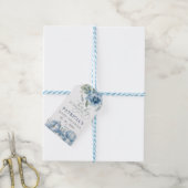 Baby in Bloom Blue Floral Boy Baby shower Cadeaulabel (Met Touw)