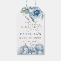 Baby in Bloom Blue Floral Boy Baby shower