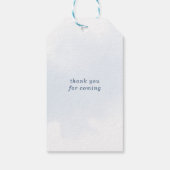 Baby in Bloom Blue Floral Boy Baby shower Cadeaulabel (Achterkant)