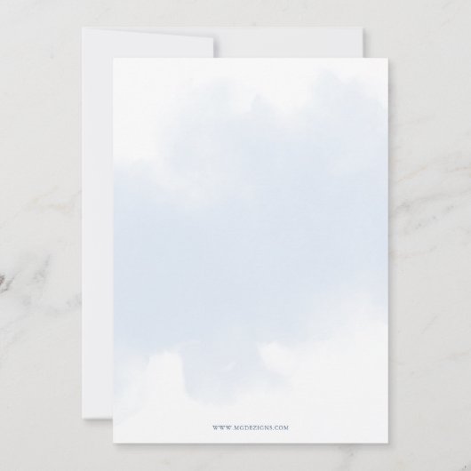 Baby in Bloom Blue Floral Boy Baby shower Kaart (Achterkant)