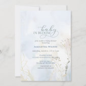 Baby in Bloom Blue Floral Boy Baby shower Kaart (Voorkant)