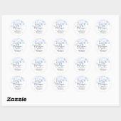 Baby in Bloom Blue Floral Cute Script Ronde Sticker (Vel)