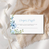 Baby in Bloom Blue Floral Diaper Raffle Ticket Informatiekaartje